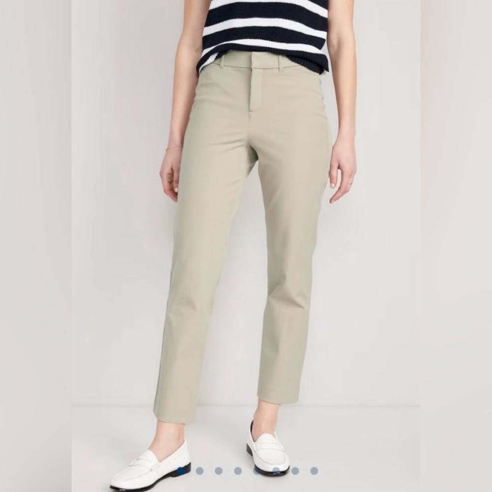 High Rise TALL INSEAM Light Tan Pixie Straight Slacks